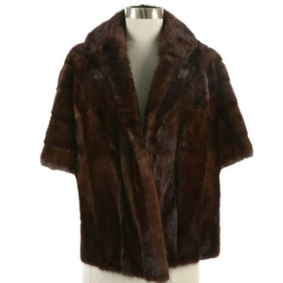Vintage Chocolate Brown Mink Fur Stole - Picture 2 of 7